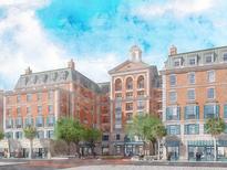 Elegant building exterior with brick facade and classical architecture at 609 King St # 532, Charleston, SC 29403