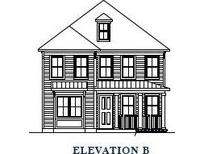 Two-story house elevation plan with front porch at 135 Cantona Dr, Summerville, SC 29483