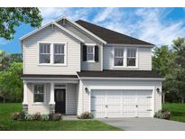 Two-story Craftsman home with white siding, gray accents, and a two-car garage at 135 Dantzler Rd, Harleyville, SC 29448