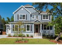 Two-story home with gray siding, metal roof, and front porch at 383 Wappoo Trace Ln, Summerville, SC 29486