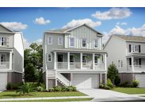 Two-story craftsman home with light gray siding, white trim, and a front porch at 1661 Siloh Dr # 492, Mount Pleasant, SC 29466