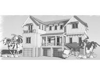 Architectural rendering of a two-story home with large windows and a covered porch at 2857 Brownell Ave, Sullivans Island, SC 29482