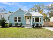 Newly renovated light blue cottage with metal roof at 4961 Baylor Ave, North Charleston, SC 29405