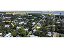 Aerial view of a home on Sullivan's Island at 1914 Central Ave, Sullivans Island, SC 29482