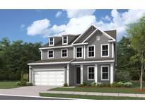 Two story gray house with white garage door and landscaping at 501 Eagle View Dr, Moncks Corner, SC 29461