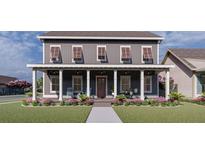 Two story home with gray siding, pink shutters, and a white porch at 274 Clearpath Dr, Summerville, SC 29486
