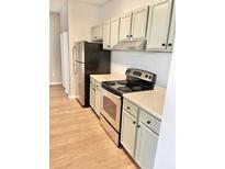 Modern kitchen with stainless steel appliances and light sage cabinets at 45 Sycamore Ave # 1236, Charleston, SC 29407