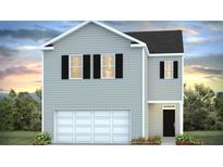 Two-story home with gray siding, black shutters, and a two-car garage at 6261 Gritman Dr, Hollywood, SC 29470