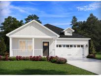Charming one-story home with white siding, a dark brown door, and a two-car garage at 316 Calm Water Way, Summerville, SC 29486