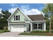 One-story house with light green siding, gray roof, and a two-car garage at 317 Abercom Place Dr, Moncks Corner, SC 29461