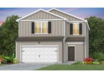 Two-story house with gray siding, white garage door, and landscaping at 764 Meadowbrook Ln, Summerville, SC 29486
