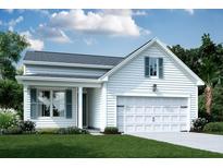 White two-story house with gray roof, shutters, and a two-car garage at 310 Quiet Cove Trl, Summerville, SC 29486