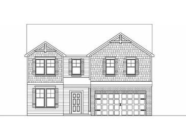 Two-story house plan with a two-car garage and shutters at 54 Sherwood Nw Ct # Sw54, Concord, NC 28027