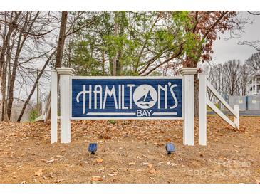 Hamilton's Bay community sign, welcoming residents and guests at 37 Hamiltons Harbor Dr, Clover, SC 29710