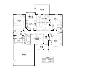 Open floor plan featuring 3 bedrooms, 2 baths, and a 2-car garage at 9062 Mccray Farms Dr, Hickory, NC 28601