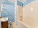Bathroom with shower, bathtub and white vanity at 440 N Oakland Ave, Statesville, NC 28677