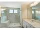 Modern bathroom with a walk-in shower and stylish tilework at 8631 Frank Grier Rd # 6, Charlotte, NC 28215