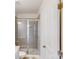 Bathroom with walk-in shower and gray tile at 224 Winford Dr, Troutman, NC 28116