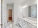 Elegant bathroom with double vanity and marble floors at 224 Winford Dr, Troutman, NC 28116