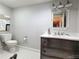 Stylish bathroom with modern vanity and textured walls at 902 N Ashe Ave, Newton, NC 28658