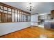 Dining area with hardwood floors and open kitchen view at 3811 Sherer Rd, Sharon, SC 29742