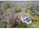 Large home nestled in a quiet neighborhood, seen from above at 615 Peach St, Shelby, NC 28150