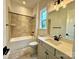 Bathroom with a tub, shower, vanity, and tile flooring at 3860 Nc Hwy 200 Hwy, Concord, NC 28025