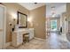 Primary bathroom with double vanity and walk-in shower at 2929 Laura Rd, Shelby, NC 28150
