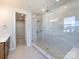 Modern bathroom with a large walk-in shower and double vanity at 113 Ryan Ln, Mooresville, NC 28115