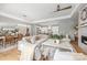 Open concept living area with modern furniture and fireplace at 130 Cherokee Rd # 102, Charlotte, NC 28207
