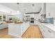 Modern kitchen with white cabinets, island, and stainless steel appliances at 130 Cherokee Rd # 102, Charlotte, NC 28207