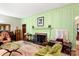 Spacious living room with a fireplace and ample seating at 205 Vauxhall Dr, Shelby, NC 28150
