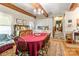 Country style kitchen and dining area with exposed beams at 205 Vauxhall Dr, Shelby, NC 28150