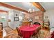 Kitchen features exposed brick wall and island at 205 Vauxhall Dr, Shelby, NC 28150