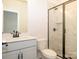 Bathroom with vanity, toilet and shower at 11045 Shreveport Dr, Huntersville, NC 28078