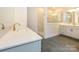 Modern bathroom with double vanity and walk-in shower at 11045 Shreveport Dr, Huntersville, NC 28078