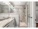 Modern bathroom with double vanity, granite countertop and glass shower at 121 Arboretum Way, Shelby, NC 28152
