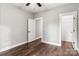 Bright bedroom with hardwood floors and a double door closet at 121 Arboretum Way, Shelby, NC 28152