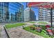 Urban rooftop patio with artificial turf and seating at 139 S Tryon St # 6, Charlotte, NC 28202