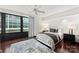 Elegant bedroom with hardwood floors and city views at 139 S Tryon St # 6, Charlotte, NC 28202