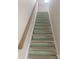 Modern staircase with light wood railing and painted steps at 814 W Raleigh W Ave, Statesville, NC 28677