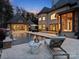 Stunning pool and patio area with outdoor seating and a water feature at 9044 Island Point Rd, Charlotte, NC 28278