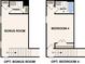 Upper level floor plan with optional bonus room and bedroom 4 at 609 Cashion Rd, York, SC 29745