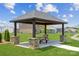 Stone gazebo with a picnic table at 609 Cashion Rd, York, SC 29745