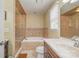 Bathroom with a large soaking tub, shower, and tiled floors at 6200 Old Providence Rd, Charlotte, NC 28226