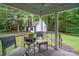 Relaxing front porch with seating area overlooking the backyard at 15016 Rocky River Rd, Davidson, NC 28036