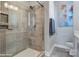 Spa-like shower with glass enclosure and neutral tile at 3013 Loso Ter # 59, Charlotte, NC 28217