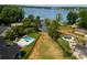 Aerial view of lakefront lot with neighboring houses at 0000 Lake Shore S Rd # 152, Denver, NC 28037