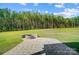 Landscaped backyard with fire pit and paver patio at 2004 Cedar Falls Dr # 4, Waxhaw, NC 28173