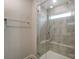 Clean shower with marble tile and built-in seat at 6280 Culbert St # 190, Harrisburg, NC 28075